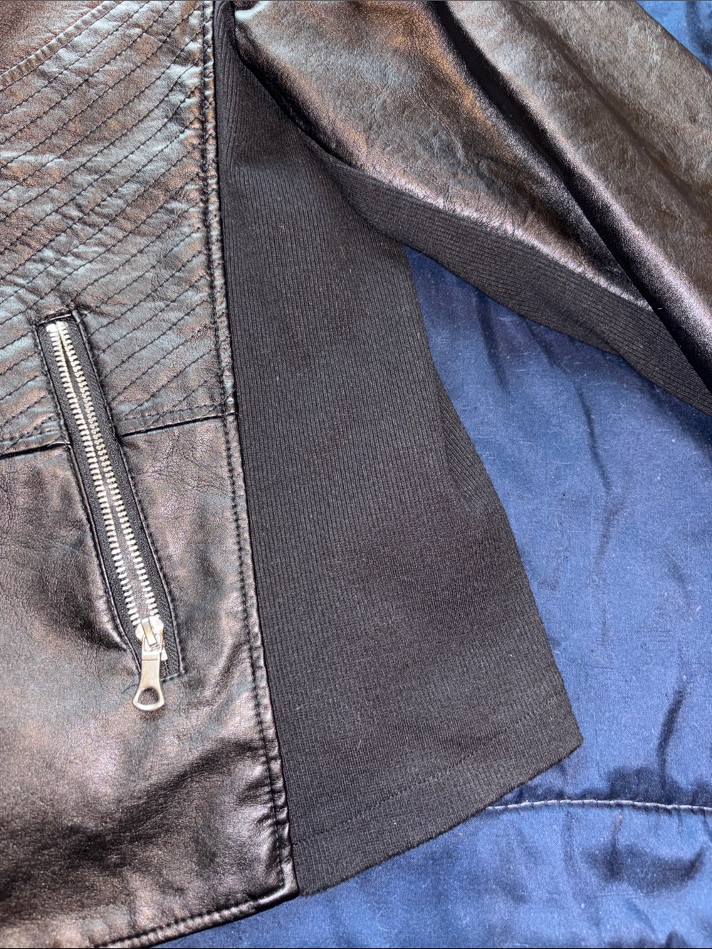 Maurices Black Faux Leather Jacket Plus Size Women’s 2X NEW - Picture 4 of 16